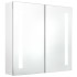 Armario de baño con espejo LED blanco brillante 62x14x60
