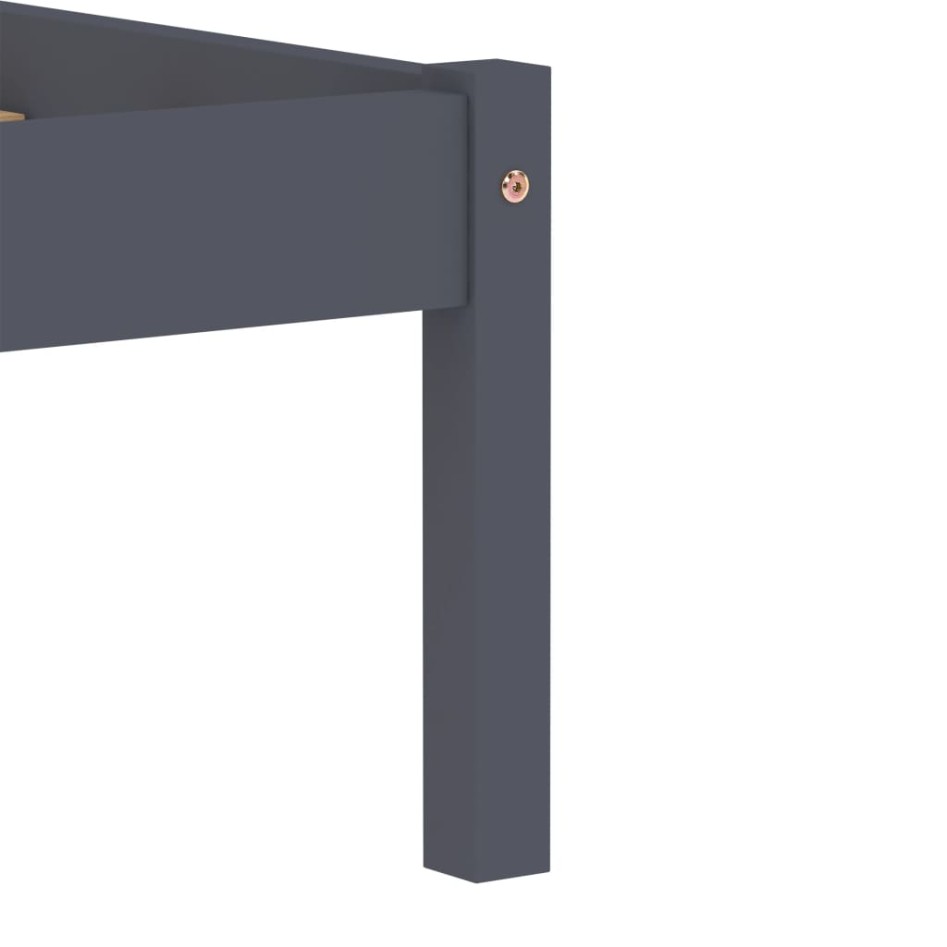 Estructura de cama sin colchón madera de pino gris 160x200