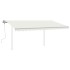 Toldo manual retráctil con LED crema 4,5x3,5