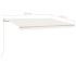 Toldo manual retráctil con LED crema 4,5x3,5