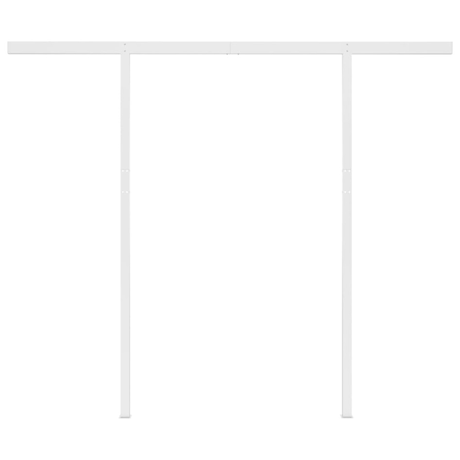 Toldo manual retráctil con luz LED naranja y marrón 3,5x2,5