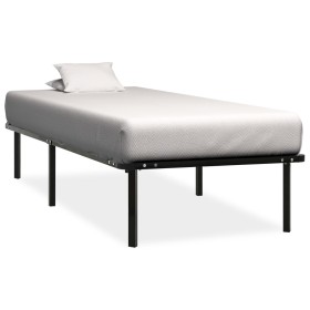 Estructura de cama sin colchón metal negro 90x200