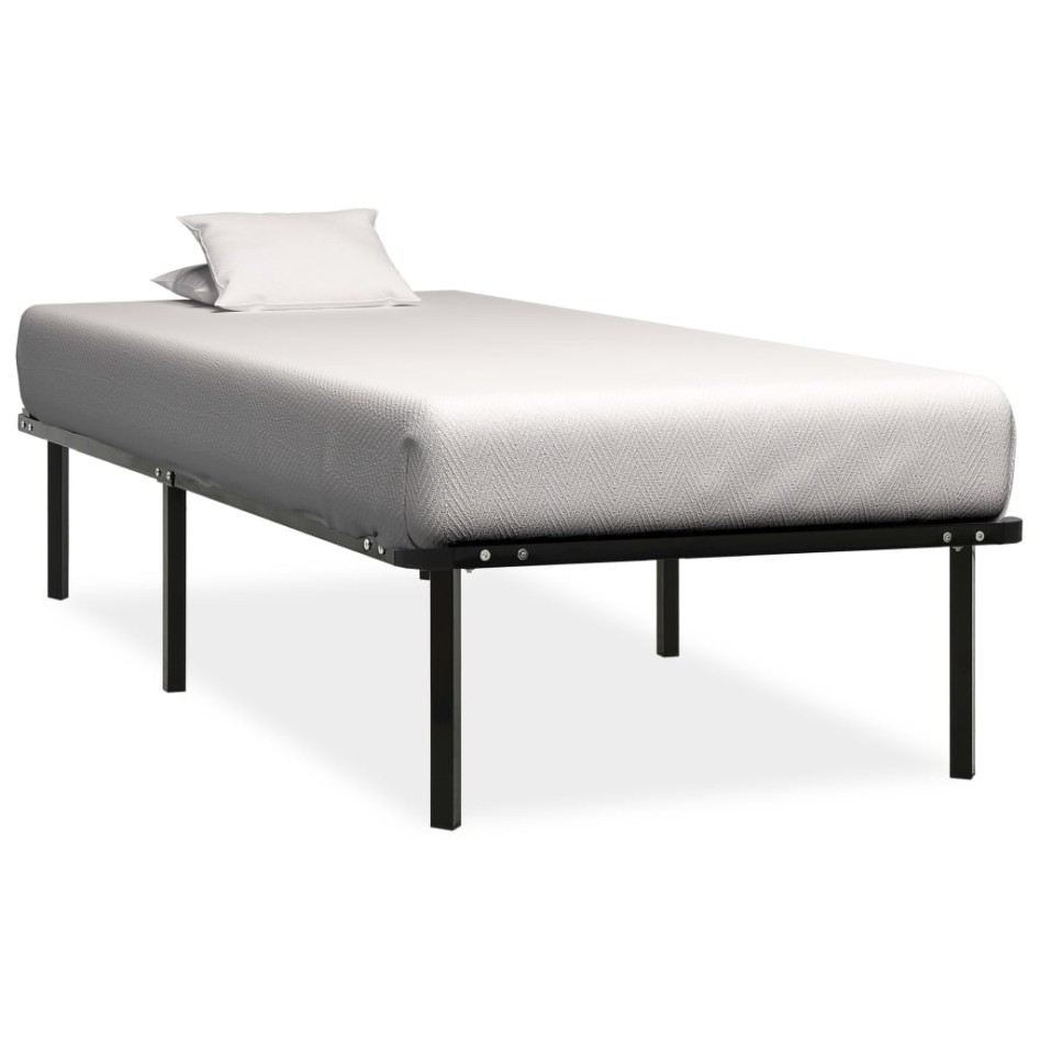 Estructura de cama sin colchón metal negro 90x200