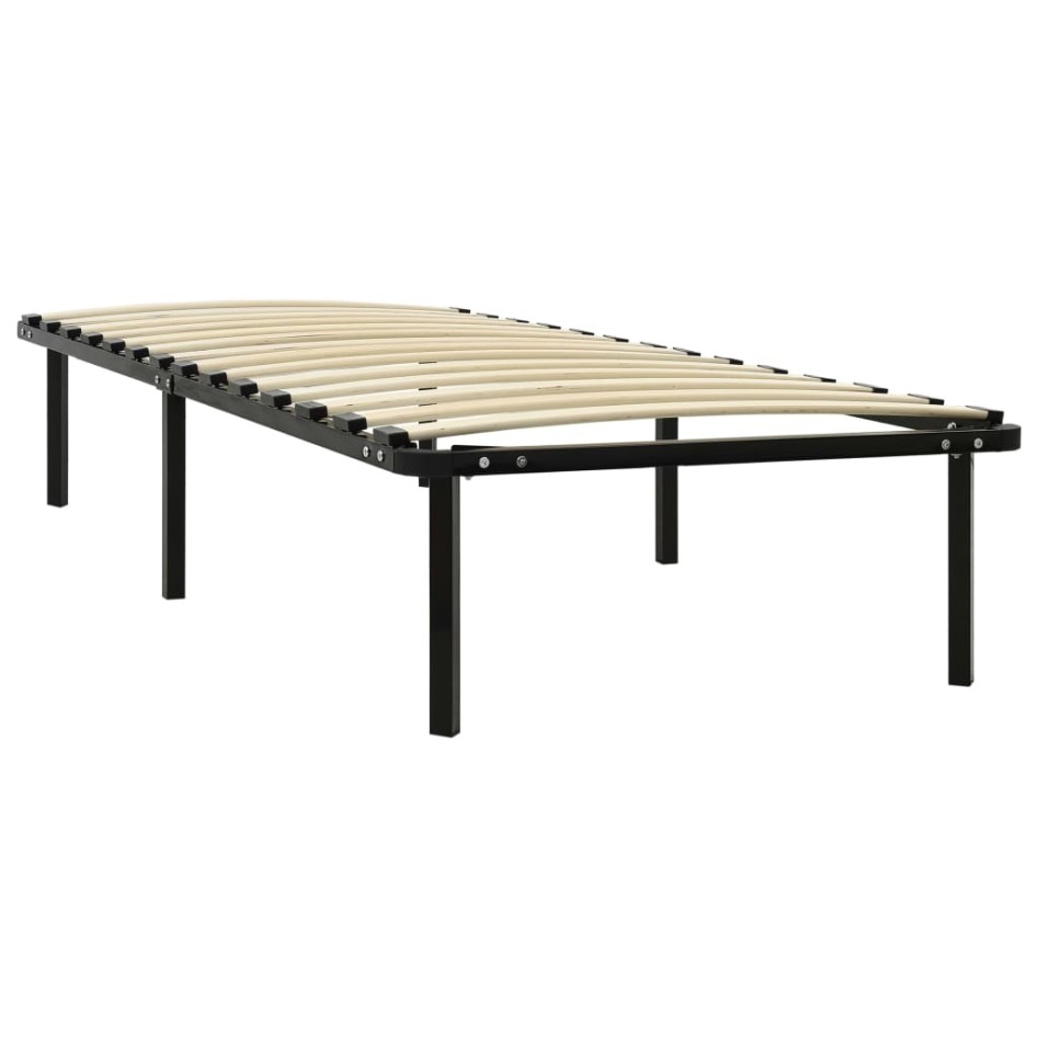 Estructura de cama sin colchón metal negro 90x200