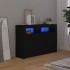 Aparador con luces LED negro 115,5x30x75