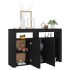 Aparador con luces LED negro 115,5x30x75