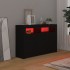 Aparador con luces LED negro 115,5x30x75