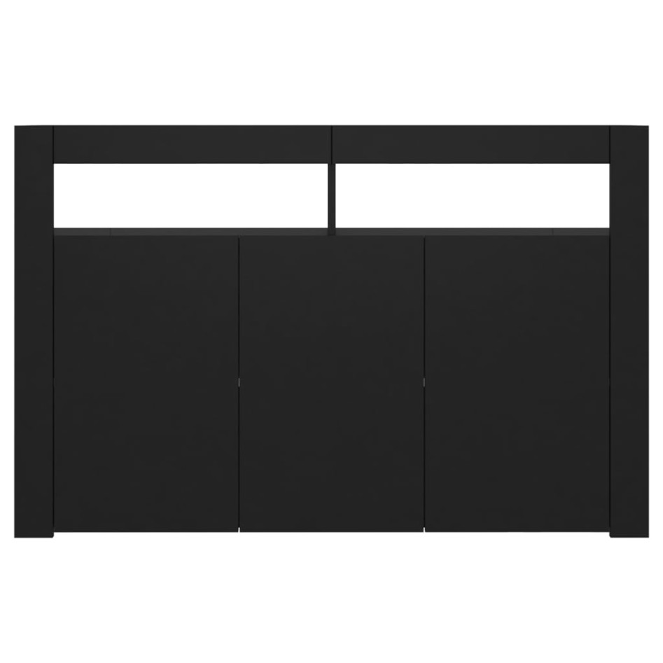 Aparador con luces LED negro 115,5x30x75