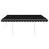 Toldo retráctil manual con luz LED gris antracita 4x3