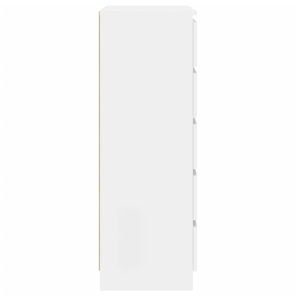 Cajonera de madera contrachapada blanco brillante 60x36x103