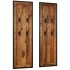 Percheros 2 unidades de madera maciza de