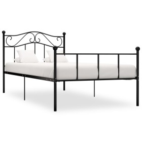 Estructura de cama sin colchón metal negro 90x200