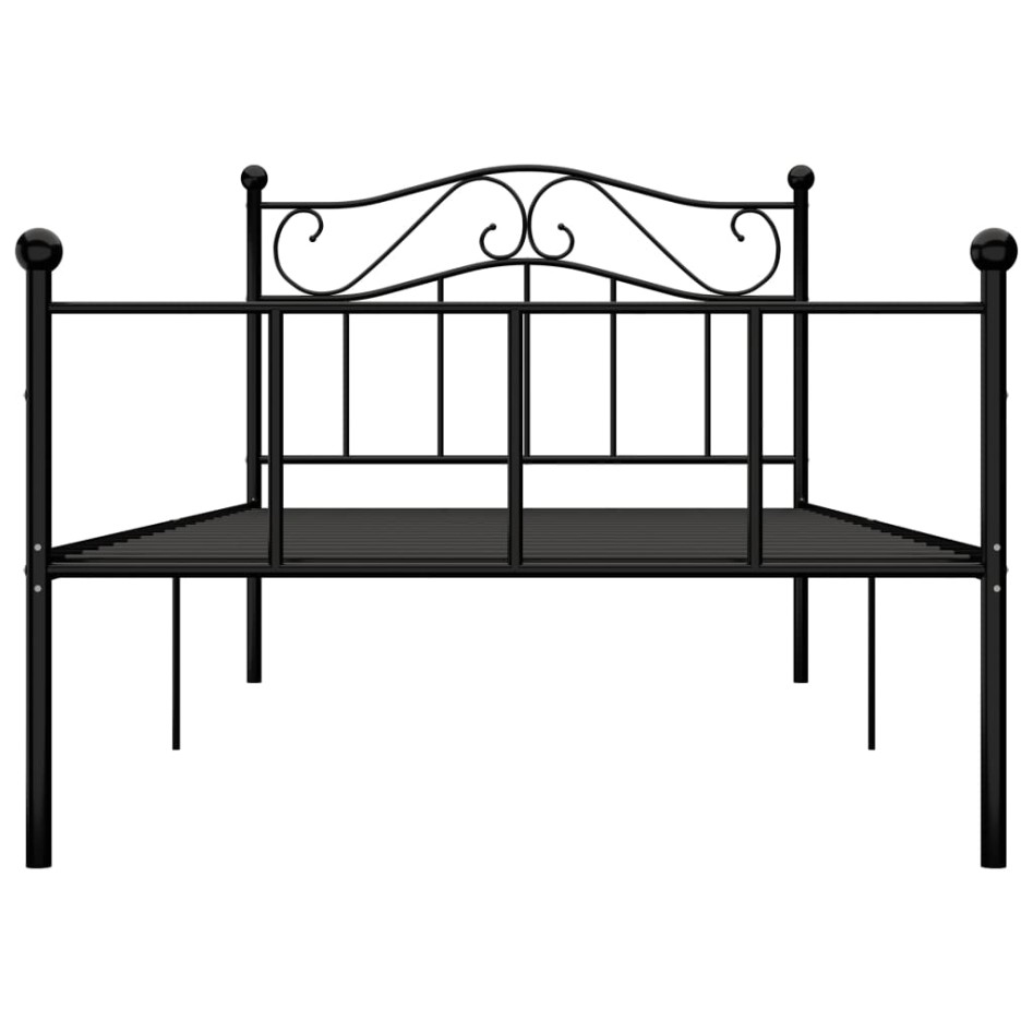 Estructura de cama sin colchón metal negro 90x200
