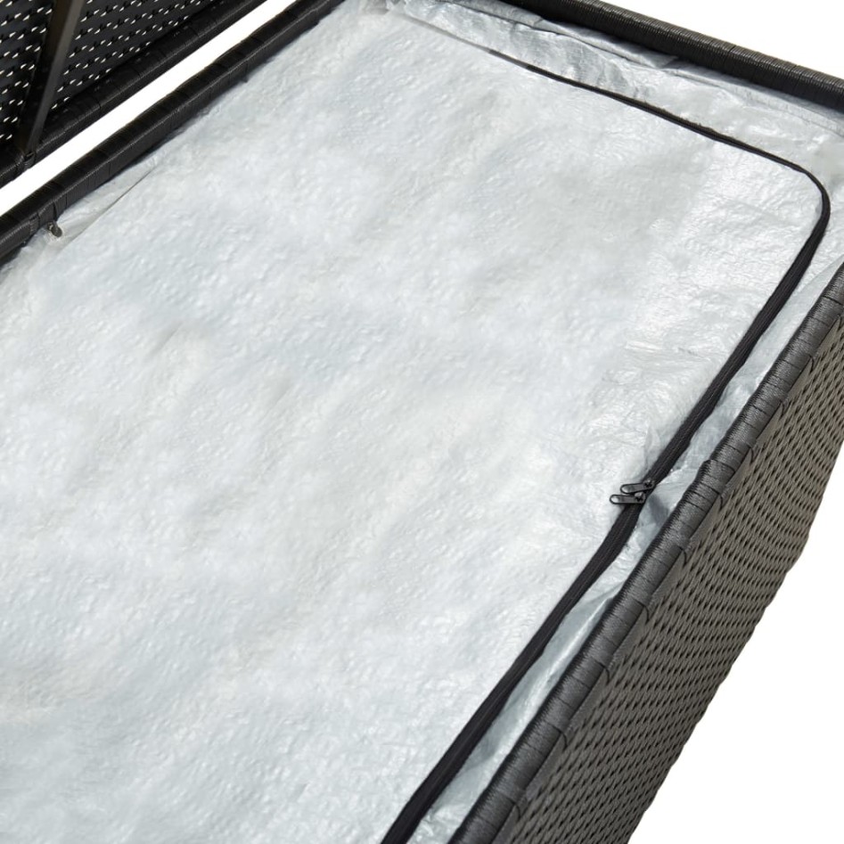 Caja de almacenaje de jardín ratán sintético negro 100x50x50