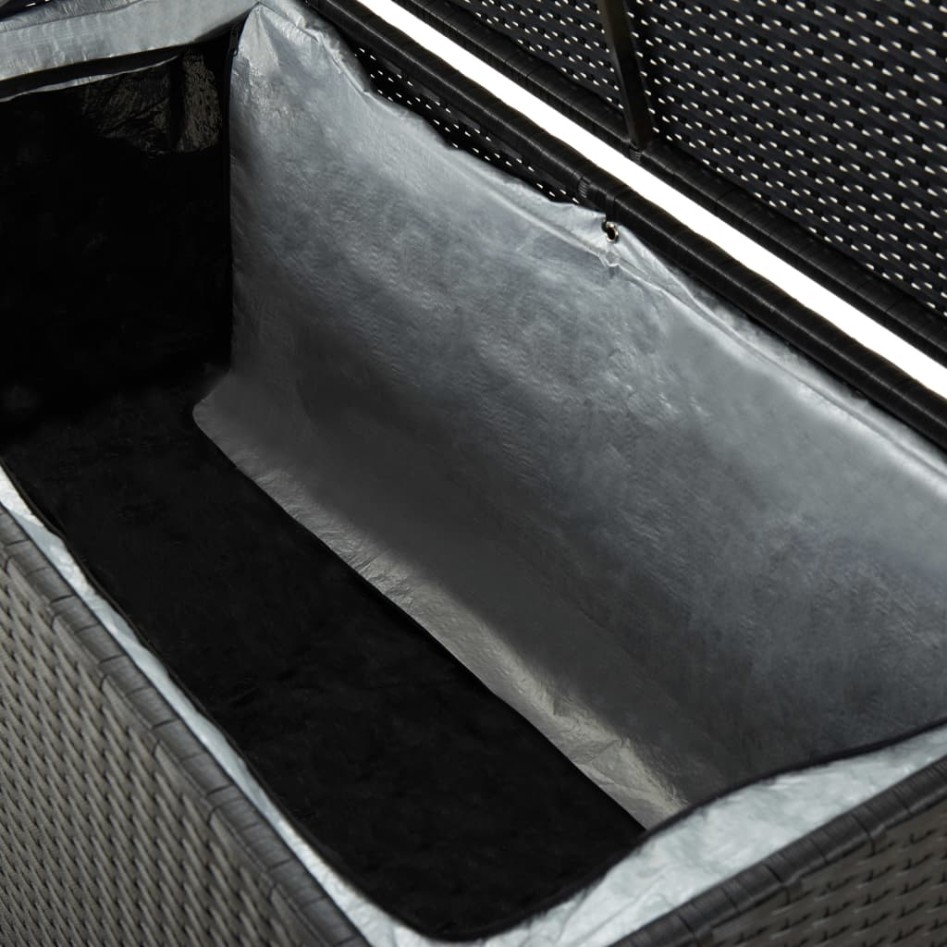 Caja de almacenaje de jardín ratán sintético negro 100x50x50