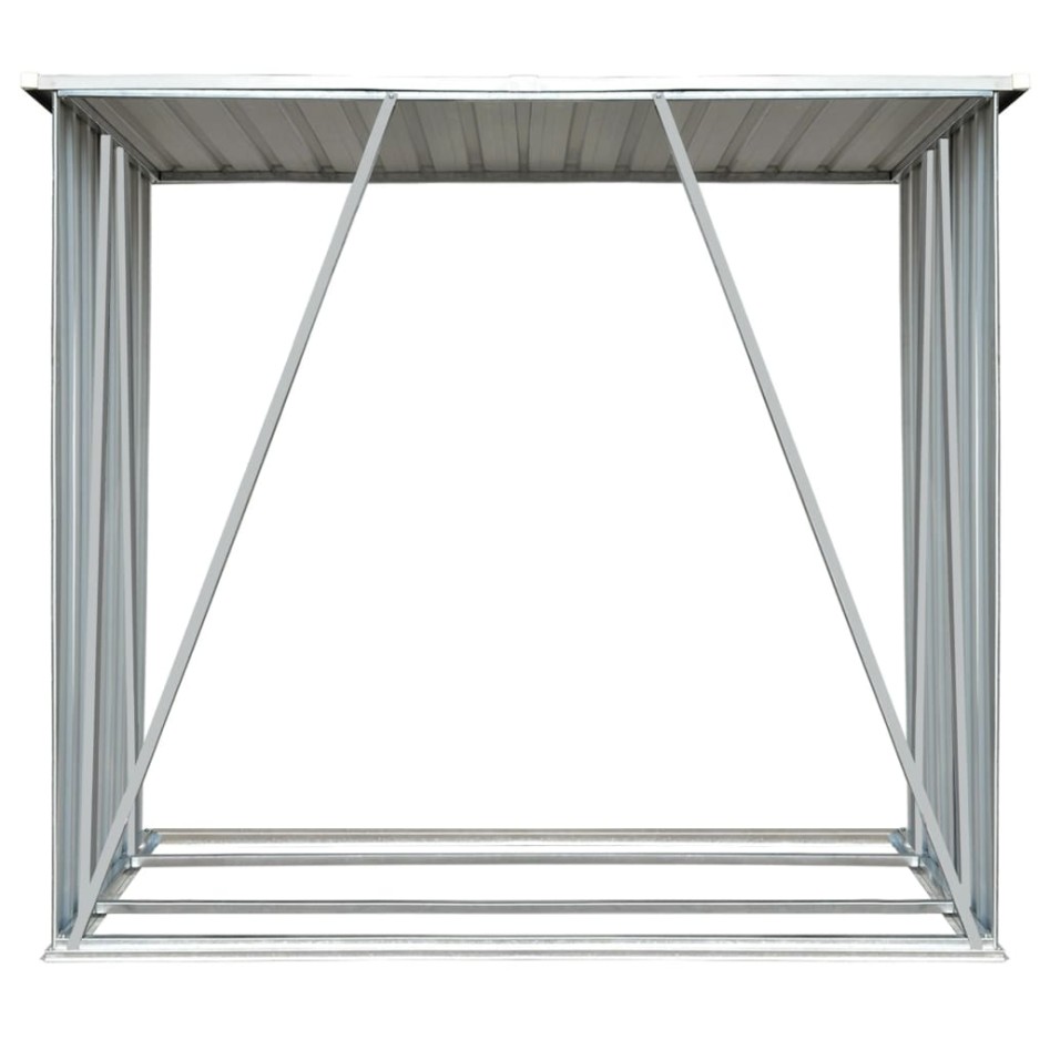 Casetilla para leña acero galvanizado verde 163x83x154