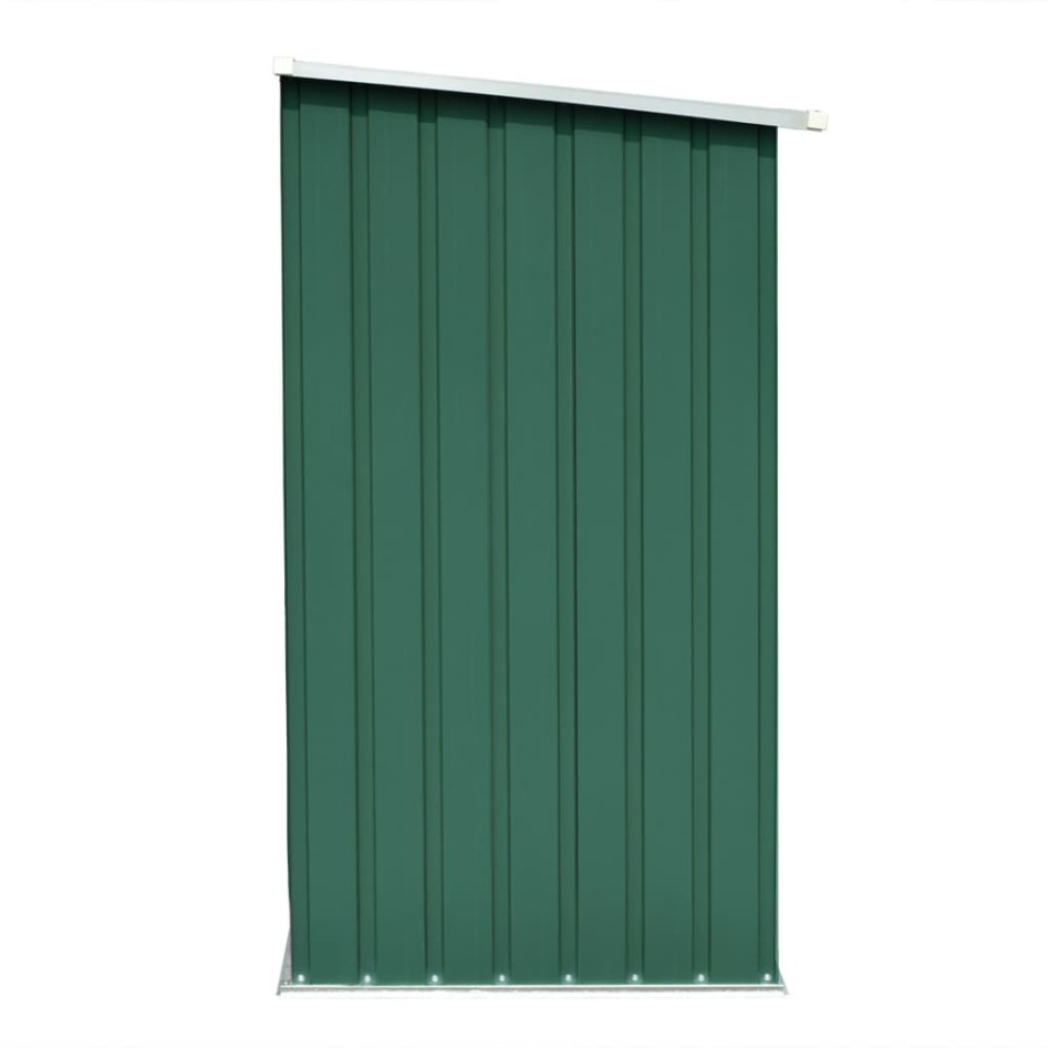 Casetilla para leña acero galvanizado verde 163x83x154