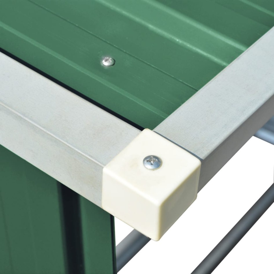 Casetilla para leña acero galvanizado verde 163x83x154