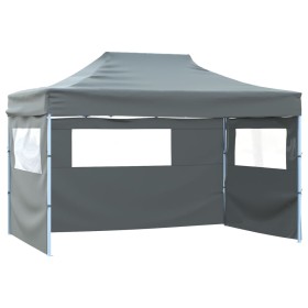 Carpa pleglable con 3 paredes 3x4,5 m gris