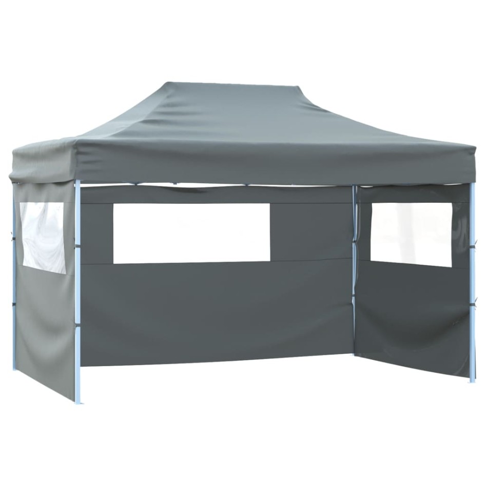 Carpa pleglable con 3 paredes 3x4,5 m gris