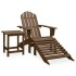 Silla con otomana y mesa jardín Adirondack abeto macizo