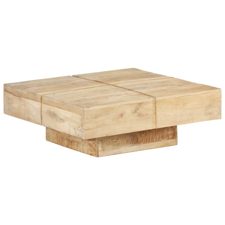 Mesa de centro de madera maciza de mango 80x80x28