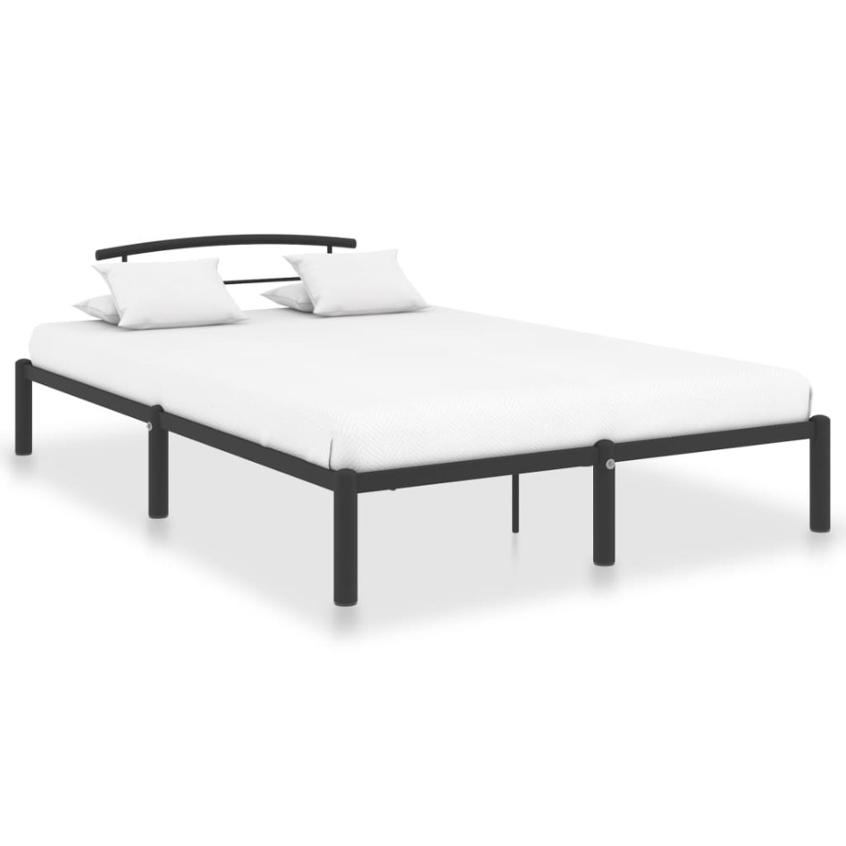 Estructura de cama sin colchón metal negro 140x200