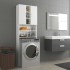 Armario para lavadora blanco brillante 64x25,5x190