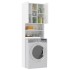 Armario para lavadora blanco brillante 64x25,5x190