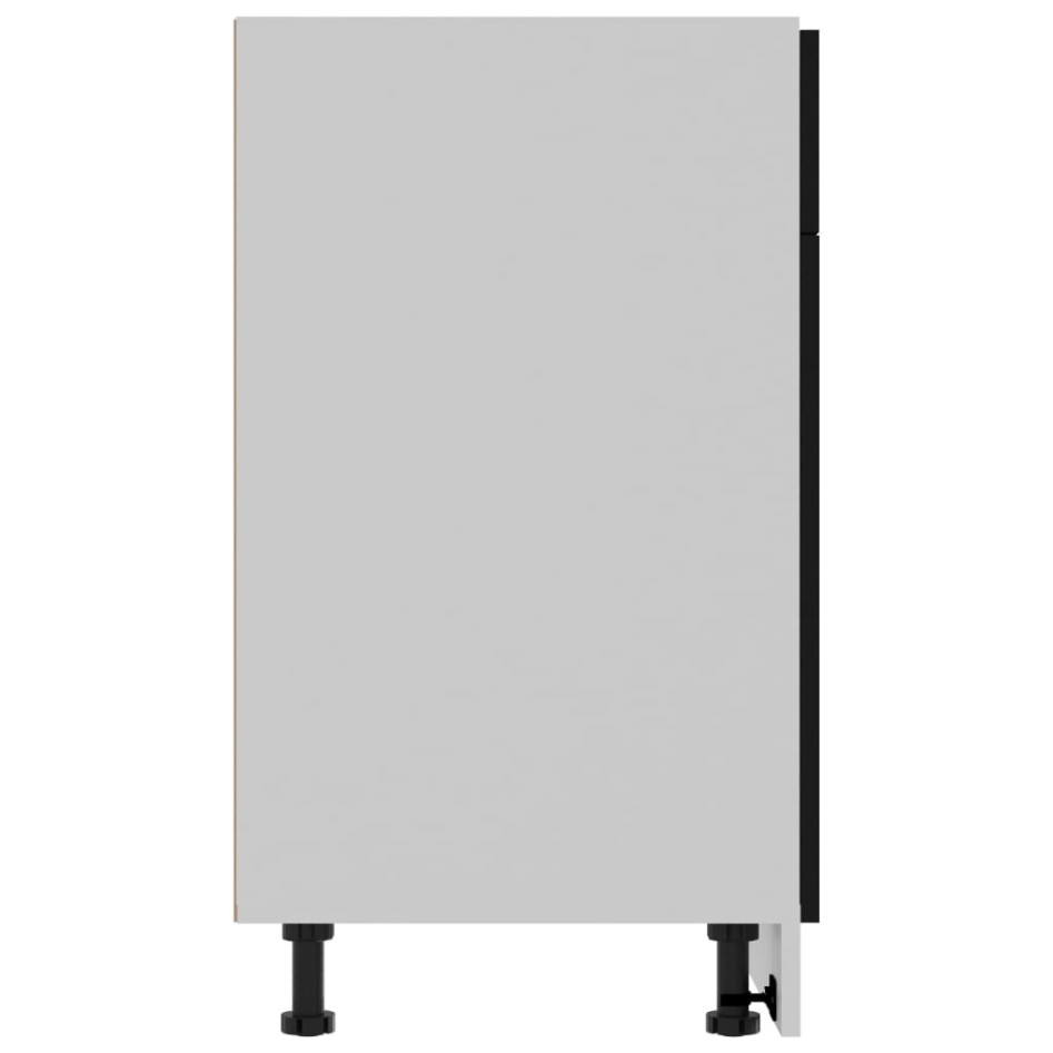 Mueble inferior de cocina madera ingeniería negro 80x46x81,5