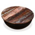 Mesa de centro de madera maciza reciclada negra en forma de