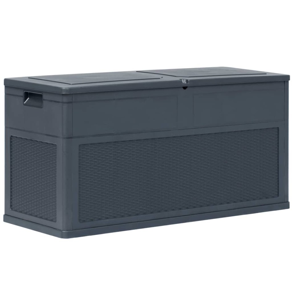 Caja de almacenamiento de jardín 320 L gris