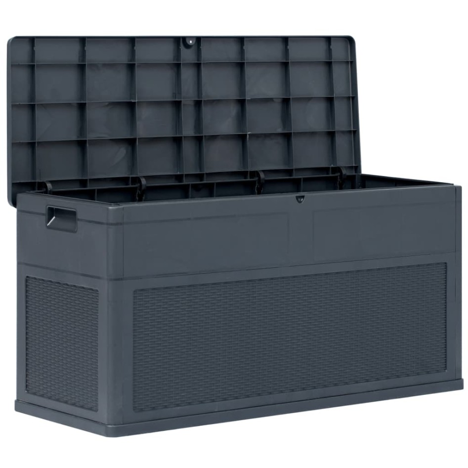 Caja de almacenamiento de jardín 320 L gris