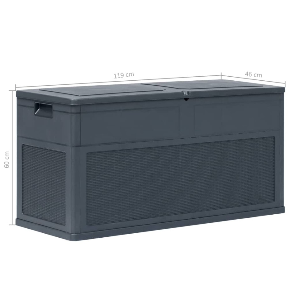 Caja de almacenamiento de jardín 320 L gris