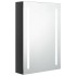 Armario de baño con espejo LED negro brillante 50x13x70