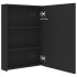 Armario de baño con espejo LED negro brillante 50x13x70