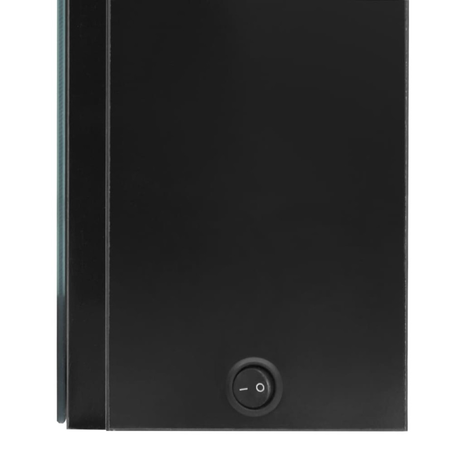 Armario de baño con espejo LED negro brillante 50x13x70