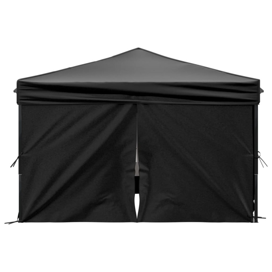 Carpa para fiestas plegable con paredes laterales negro 3x3