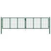 Puerta de malla de jardín de acero verde 400x100 cm