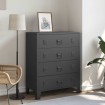 Cajonera metálica de estilo industrial 78x40x93 cm negro