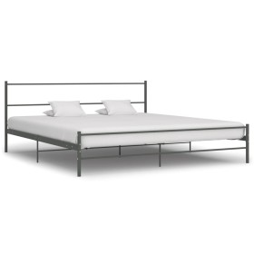 Estructura de cama sin colchón metal gris 180x200