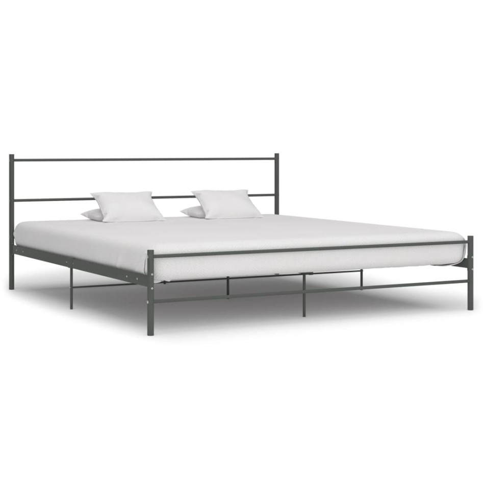 Estructura de cama sin colchón metal gris 180x200
