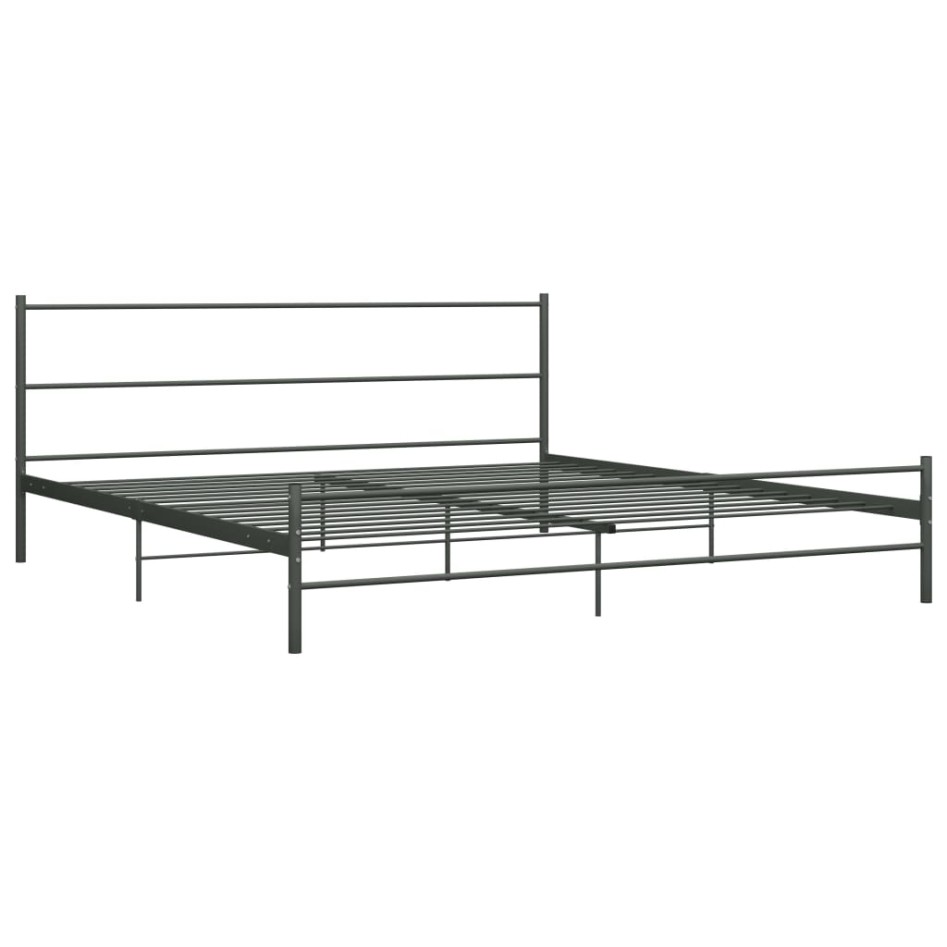 Estructura de cama sin colchón metal gris 180x200