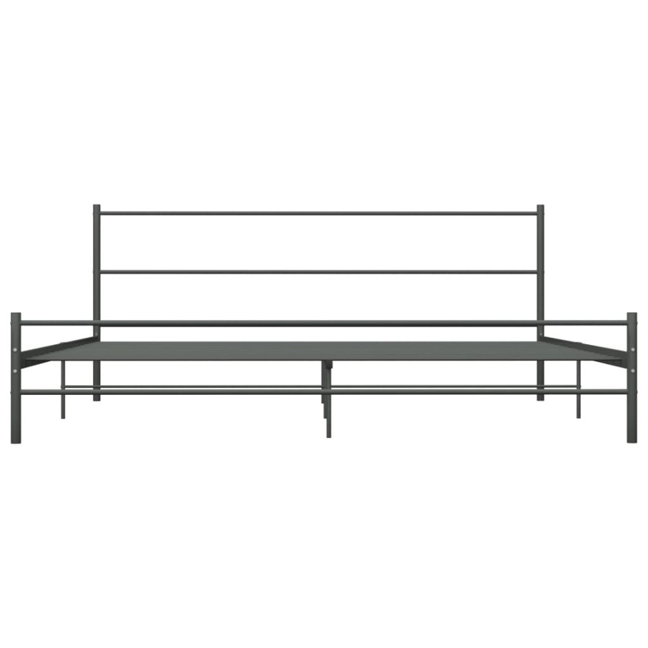 Estructura de cama sin colchón metal gris 180x200