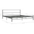 Estructura de cama sin colchón metal gris 180x200