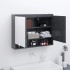 Armario de baño con espejo MDF gris 80x15x60