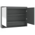 Armario de baño con espejo MDF gris 80x15x60