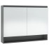 Armario de baño con espejo MDF gris 80x15x60