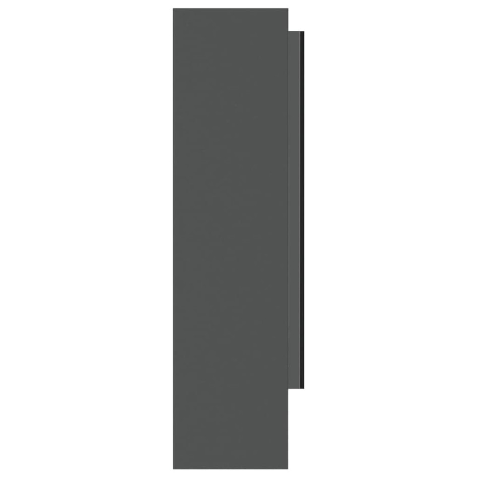 Armario de baño con espejo MDF gris 80x15x60