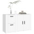 Aparador de madera contrachapada blanco 100x33x59,5